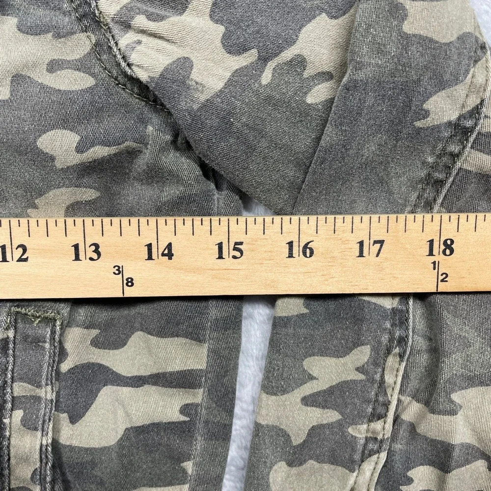 Soho Blue Camo Denim Jacket Girls 10/12 Green Camouflage Stretch Trucker